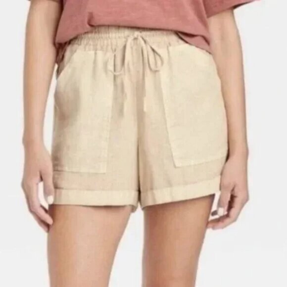 *3 FOR $9* NEW Universal Thread Linen Elastic Waist Pull On Drawstring Shorts 3X - Picture 1 of 3